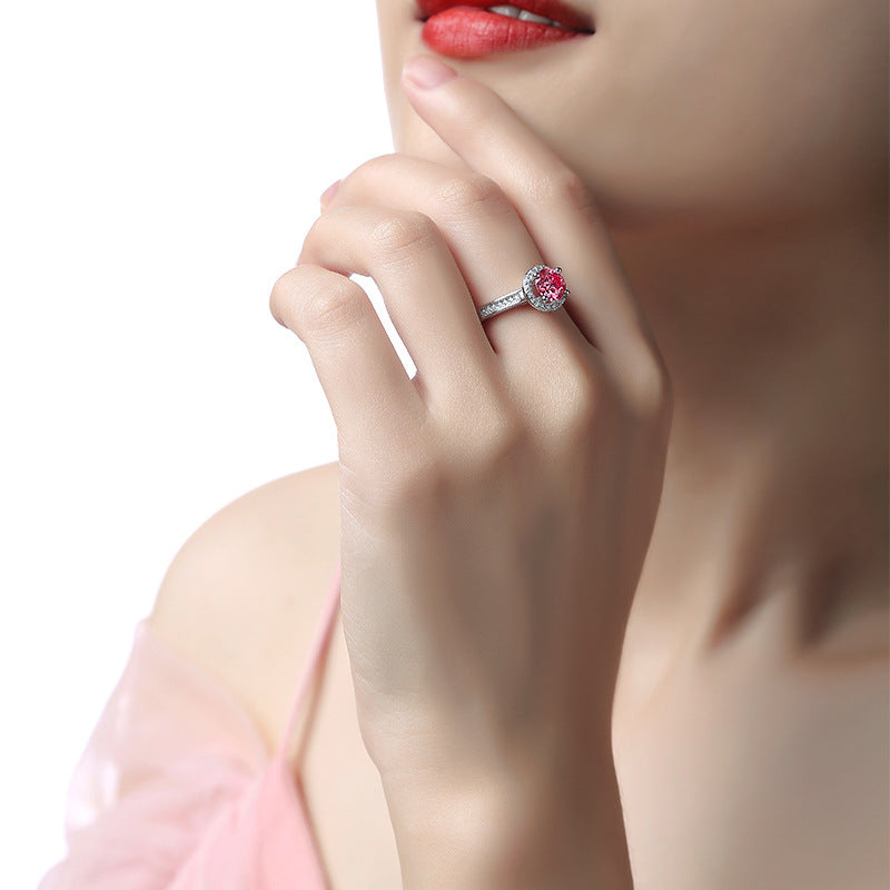 Deluxe-Ring aus rosa Moissanit S925 Silber