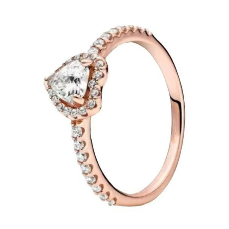 New Eternal Flower Rotating Rose Bear Jewelry Box Exquisite Women Shiny Heart Series Simple Ring Birthday Gift for Family