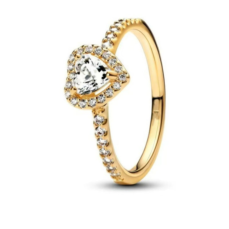 New Eternal Flower Rotating Rose Bear Jewelry Box Exquisite Women Shiny Heart Series Simple Ring Birthday Gift for Family