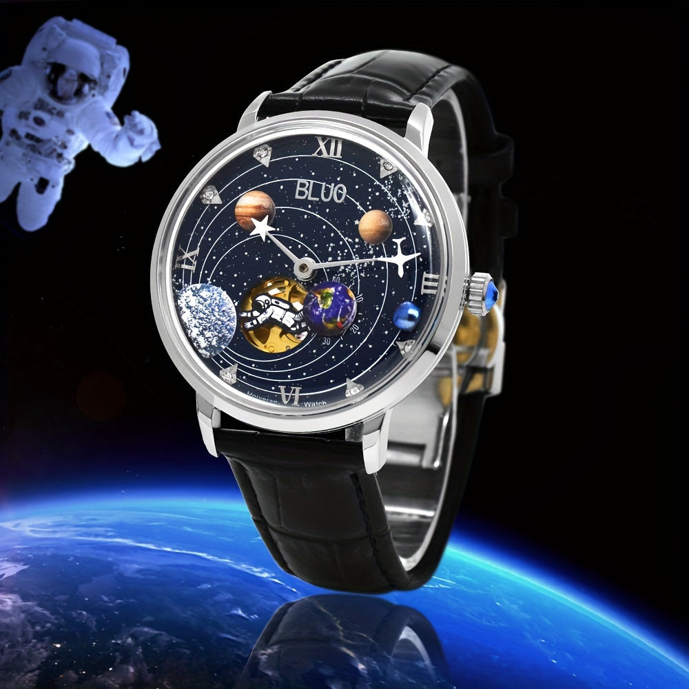 Piloto BLUO Space Exploration Automatic Mechanical Watch Starry Sky Universe Fashion Watch Valentine's Day