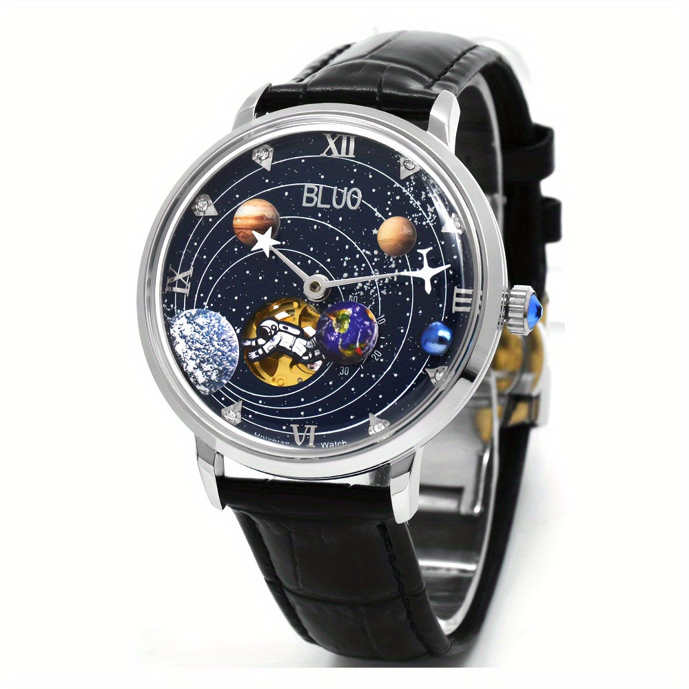 Piloto BLUO Space Exploration Automatic Mechanical Watch Starry Sky Universe Fashion Watch Valentine's Day