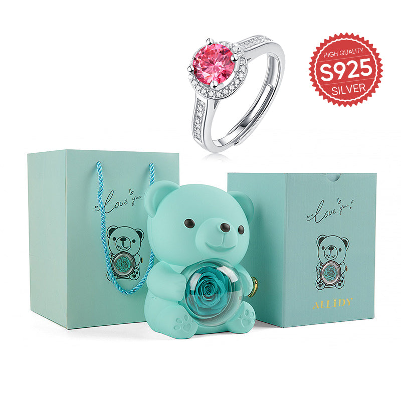 Deluxe-Ring aus rosa Moissanit S925 Silber