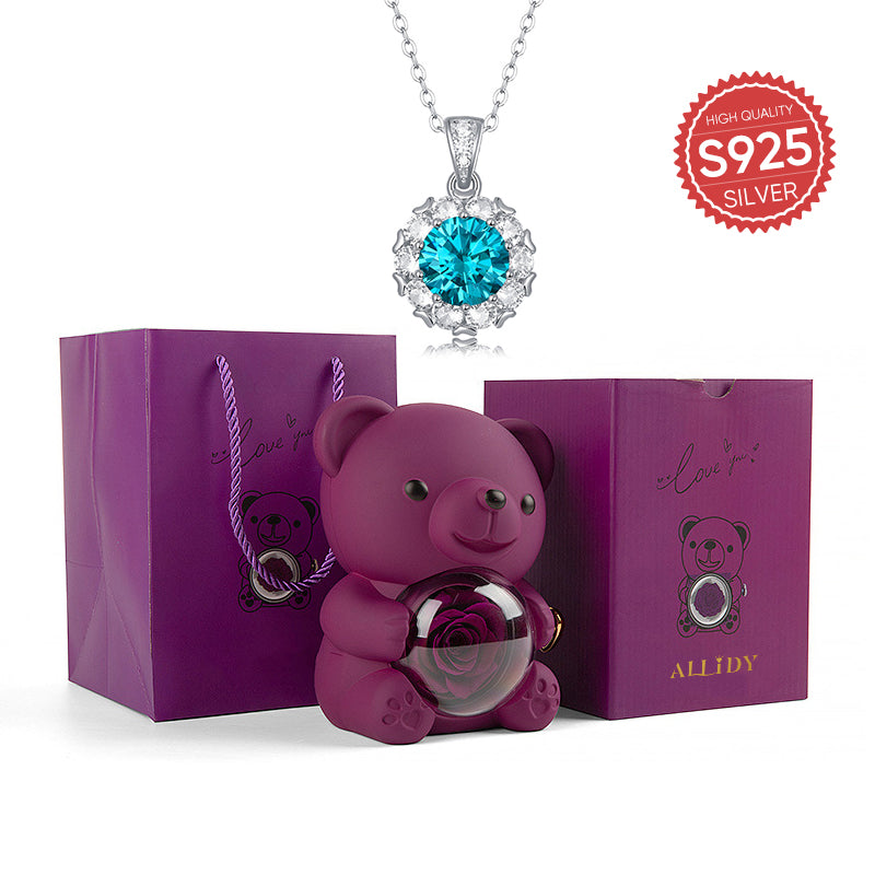 S925 Silber Mossan Stein Licht Luxus Blau Halskette Schmuck