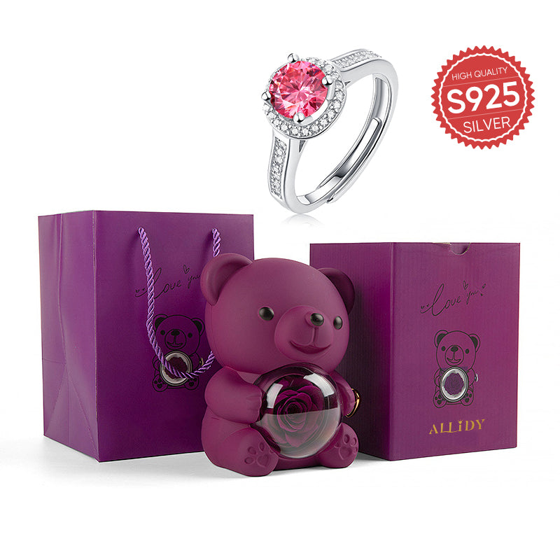 Deluxe-Ring aus rosa Moissanit S925 Silber