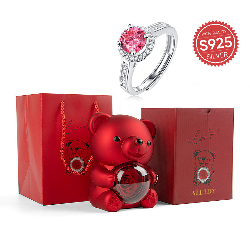 Deluxe-Ring aus rosa Moissanit S925 Silber