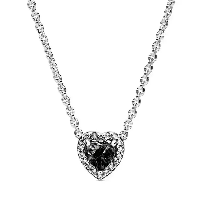 Red Zircon Diamond Love Necklace with Real Rose Jewelry Gift Box Set Women's Birthday Valentine's Day Gift for Girlfriend