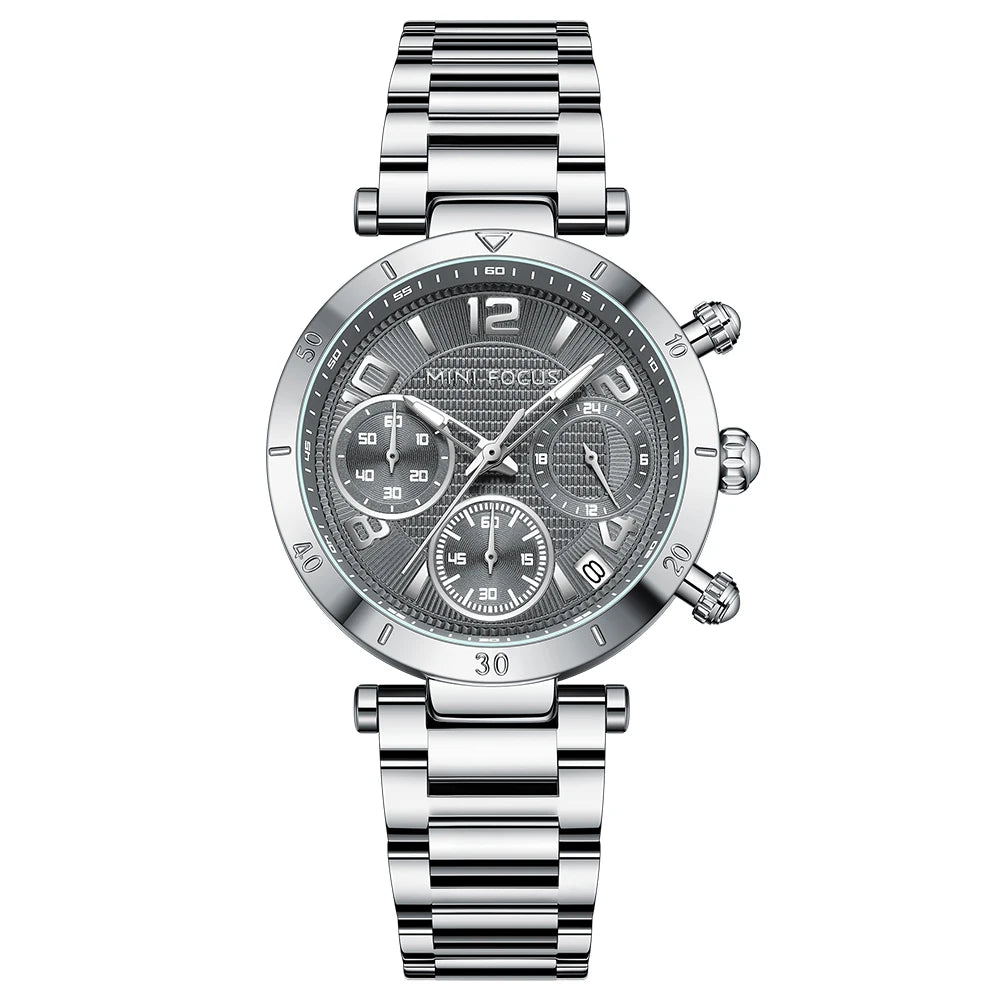 MINIFOCUS Women's Dopamine-Inspired Fashion Watch Luminous Quartz Timepiece Stainless Steel Band Waterproof Trendy Gift for Her