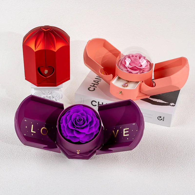 Family Custom Birthday Stone Engraved Heart-shaped Pendant Stainless Steel Necklace with Originality Drawer Jewelry Box Gifts