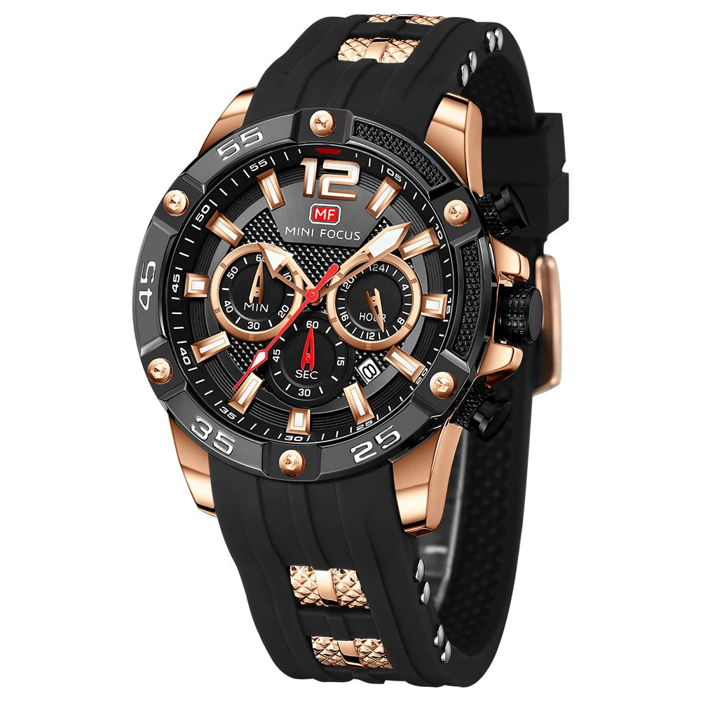 MINIFOCUS Mens Multifunction Sports Watch Waterproof Quartz Luminous Outdoor Casual Timepiece Watches Gift for Man