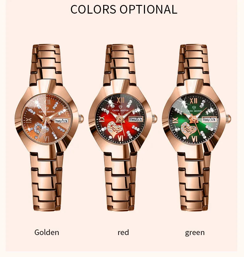 Fashion Women's Watch Double Calendar Diamond Waterproof Glow-in-the-dark ladies Watch for Women