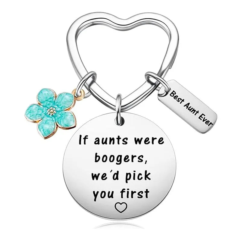 Auntie Birthday Present from Niece Nephew Best Aunt Ever Gifts Funny Aunts Were Boogers Keep Up Keychain Christmas Gifts