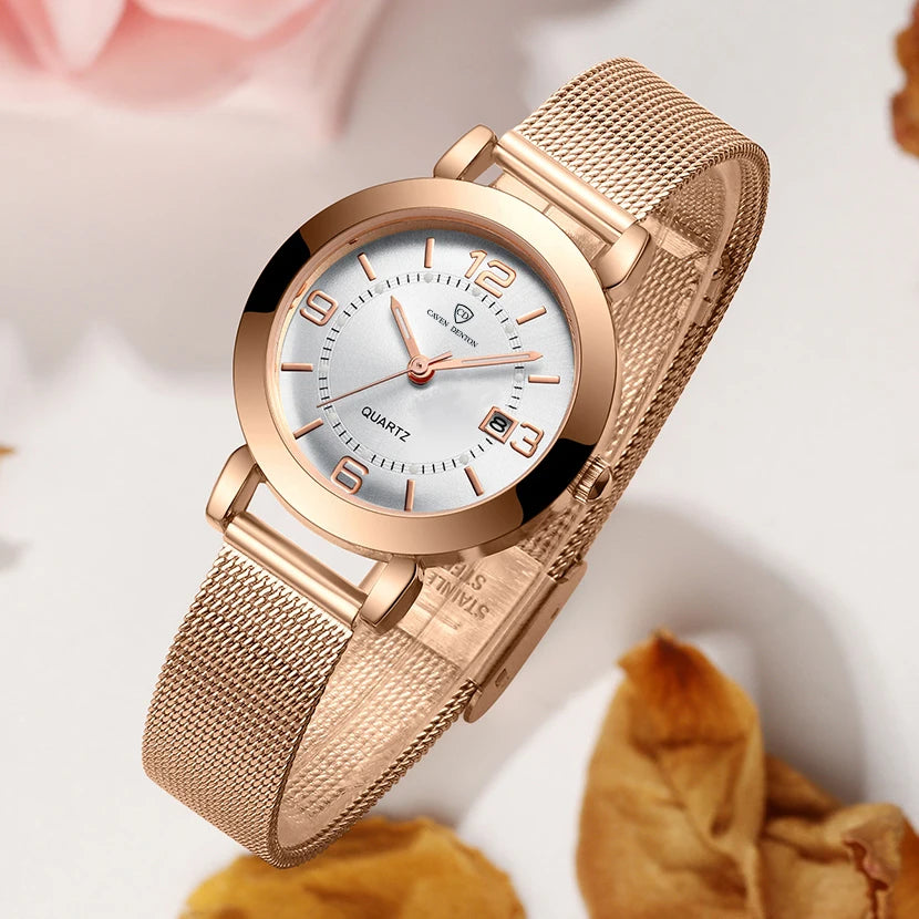 Luxury Women's Watch Stainless steel Strap Luminous Calendar Waterproof Elegant Trendy watches for woman