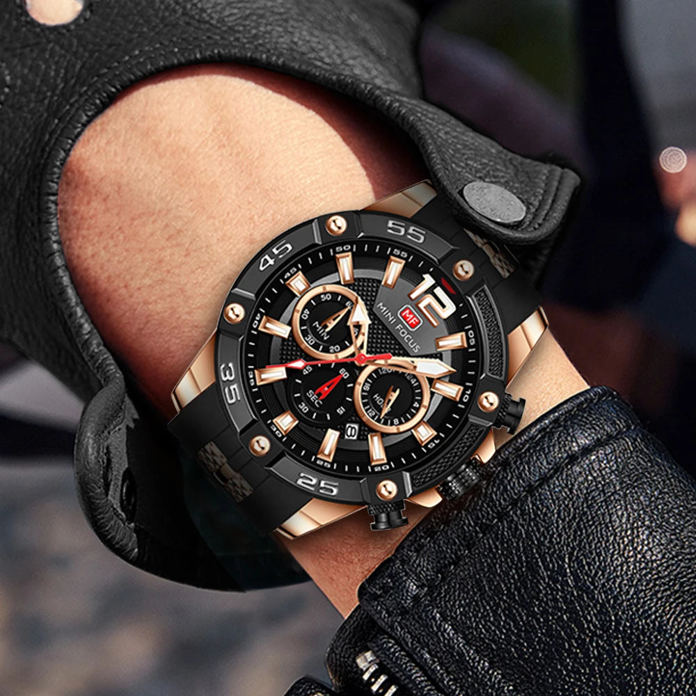 MINIFOCUS Mens Multifunction Sports Watch Waterproof Quartz Luminous Outdoor Casual Timepiece Watches Gift for Man