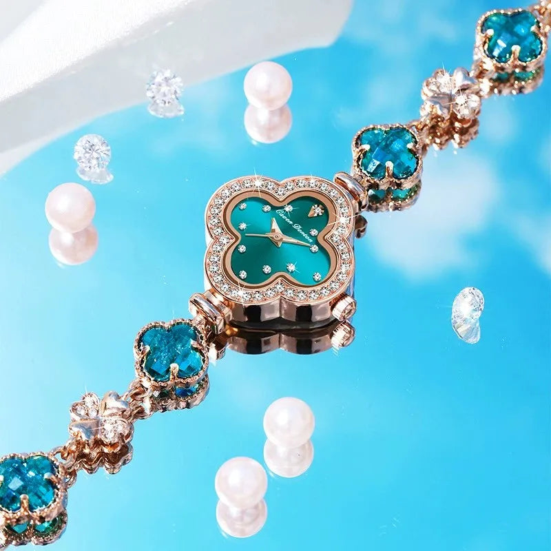 Fashion Women’s Watch Clover Bracelet Quartz Watch Stylish Casual Versatile Ladies Timepiece Waterproof Luxury Design
