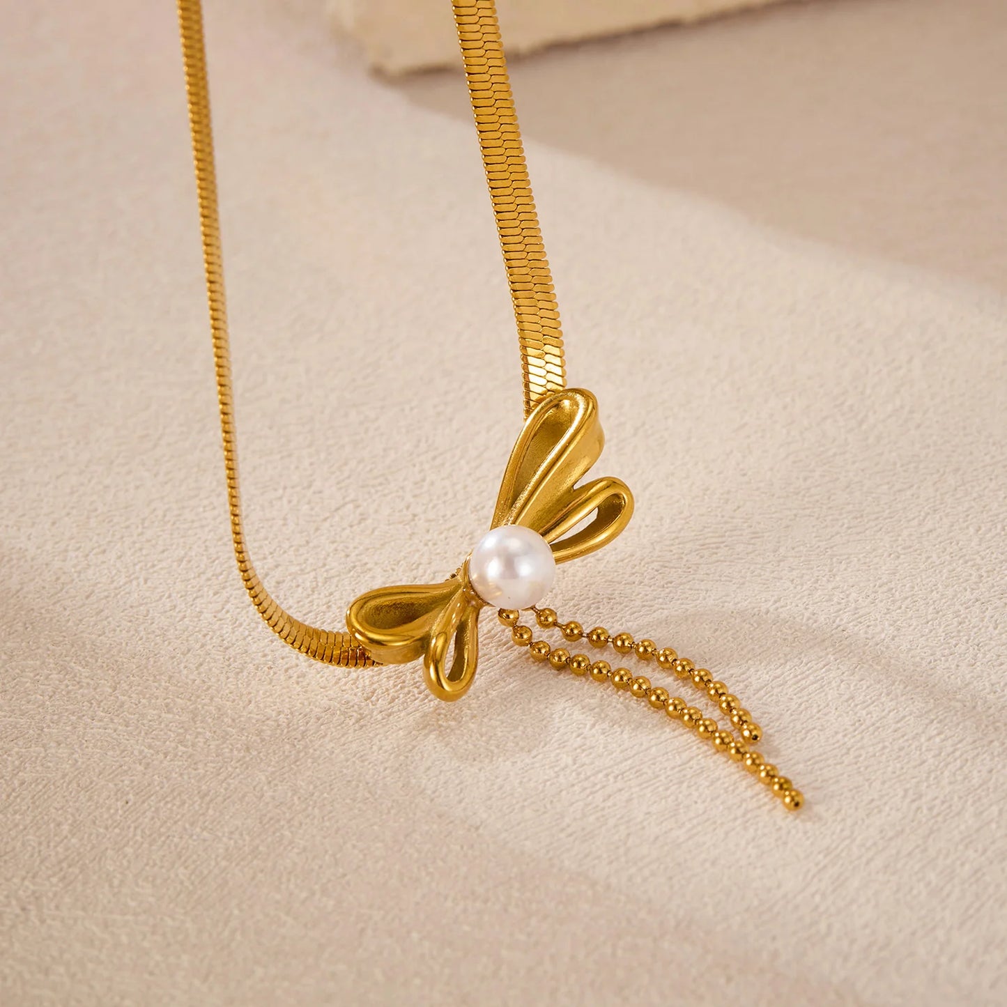 Elegant Stainless Steel Bow Necklace for Women – Minimalist Chic Titanium Steel Jewelry