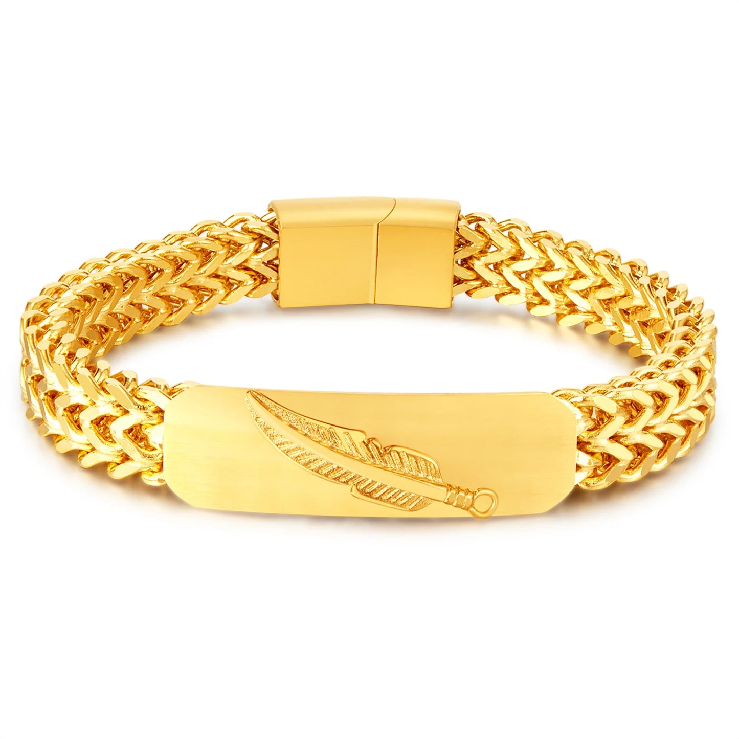 Men's Gold Stainless Steel Bracelet - Tree of Life Punk Rock Design