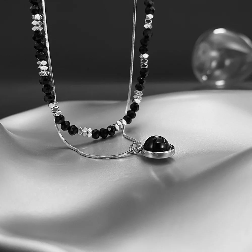 Trendy Hip Hop Layered Necklace – Unisex Double Chain Stainless Steel Fashion Jewelry