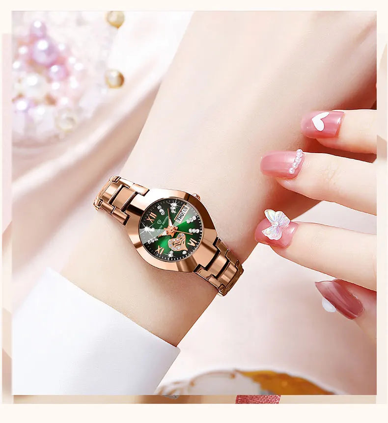 Fashion Women's Watch Double Calendar Diamond Waterproof Glow-in-the-dark ladies Watch for Women