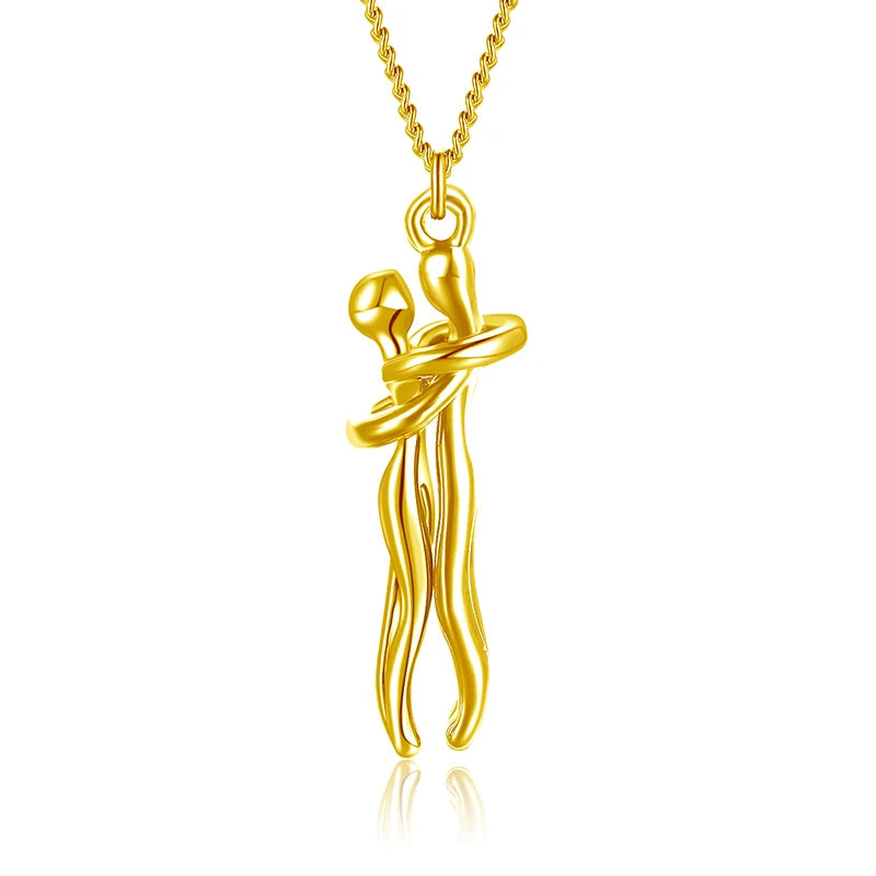 Fashion Hugging Necklace Jewelry Choker Hug Pendant Chain Men Necklaces For Lover Women Couple Men Lady Female Male Gift
