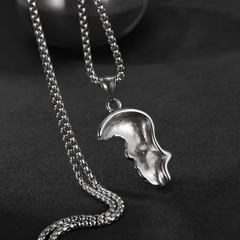 Men’s Punk Skull Pendant Necklace – Retro Stainless Steel Chain with Creative Gothic Style