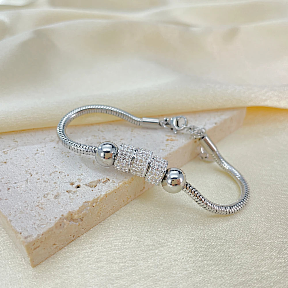 Irregular Minimalist Snake Chain Bracelet for Women – Titanium Steel Stainless Steel Luxury Jewelry