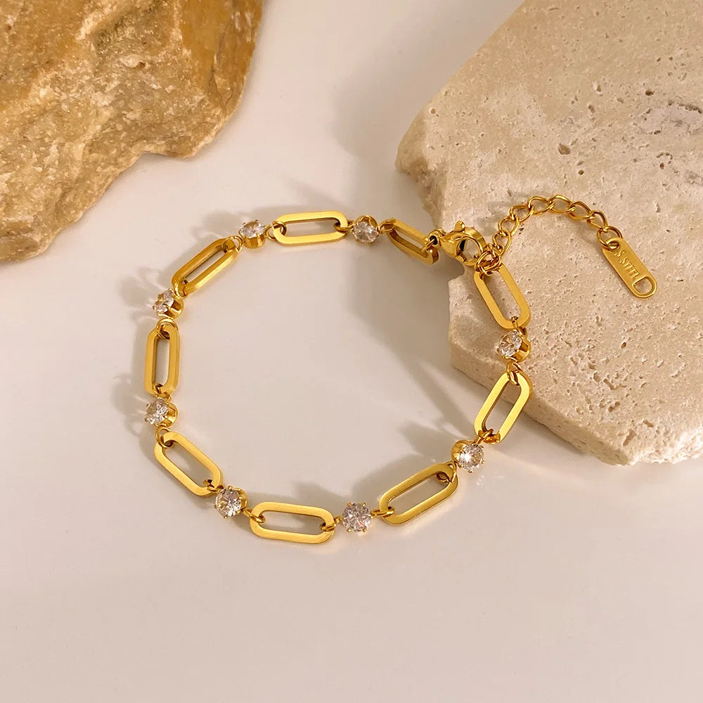 Trendy INS Style Bracelet for Women Stainless Steel Minimalist Titanium Steel Jewelry