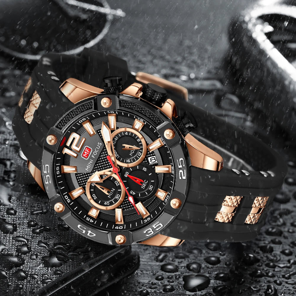 MINIFOCUS Mens Multifunction Sports Watch Waterproof Quartz Luminous Outdoor Casual Timepiece Watches Gift for Man