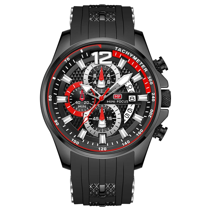 MINIFOCUS Mens Fashion Sports Watch Waterproof Quartz Large Dial Luminous Timepiece Watches for Man