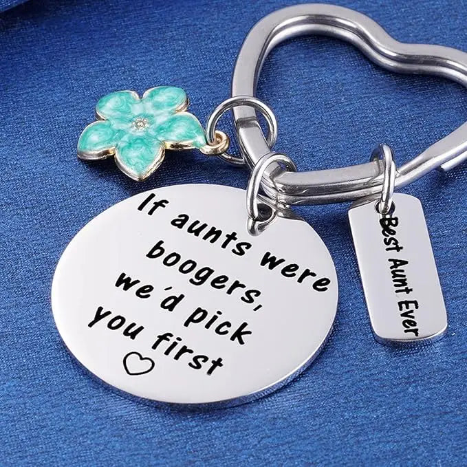 Auntie Birthday Present from Niece Nephew Best Aunt Ever Gifts Funny Aunts Were Boogers Keep Up Keychain Christmas Gifts