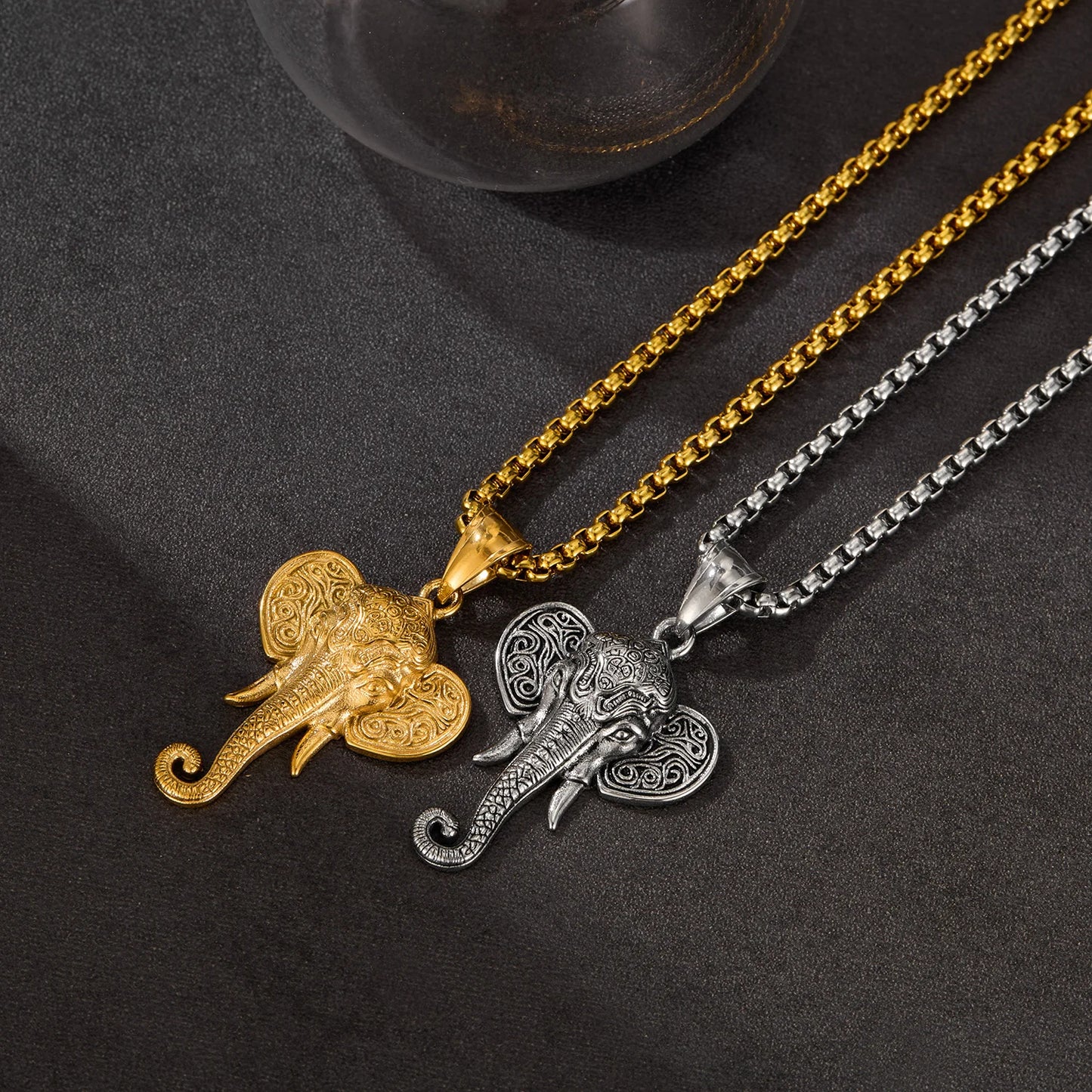 Men’s Retro Elephant Pendant Necklace – Creative Hip Hop Stainless Steel Chain Jewelry