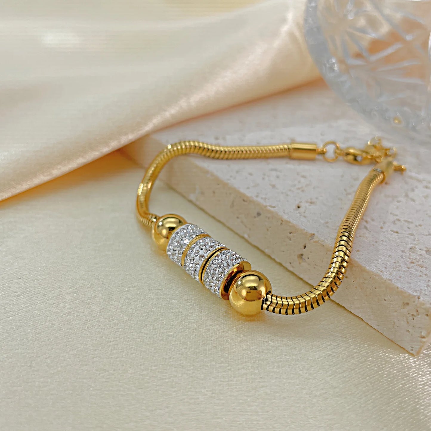 Irregular Minimalist Snake Chain Bracelet for Women – Titanium Steel Stainless Steel Luxury Jewelry