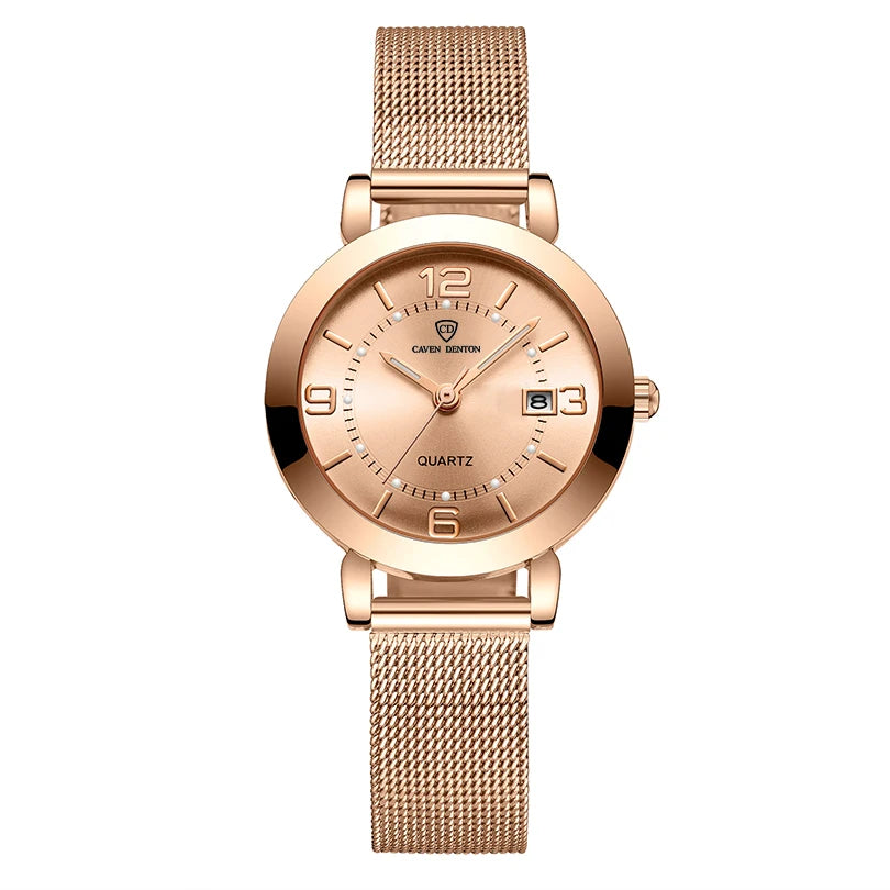 Luxury Women's Watch Stainless steel Strap Luminous Calendar Waterproof Elegant Trendy watches for woman