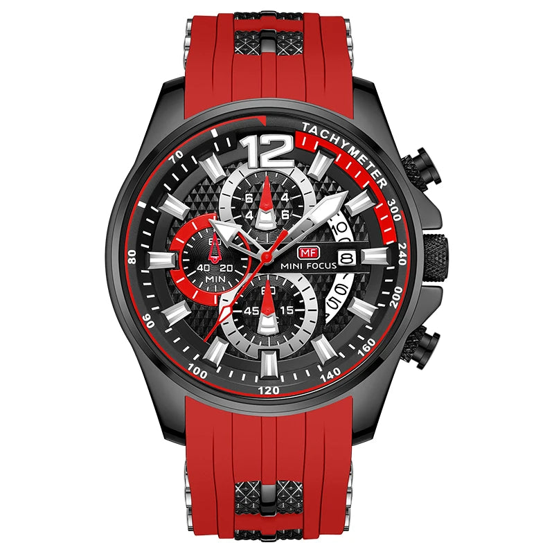 MINIFOCUS Mens Fashion Sports Watch Waterproof Quartz Large Dial Luminous Timepiece Watches for Man