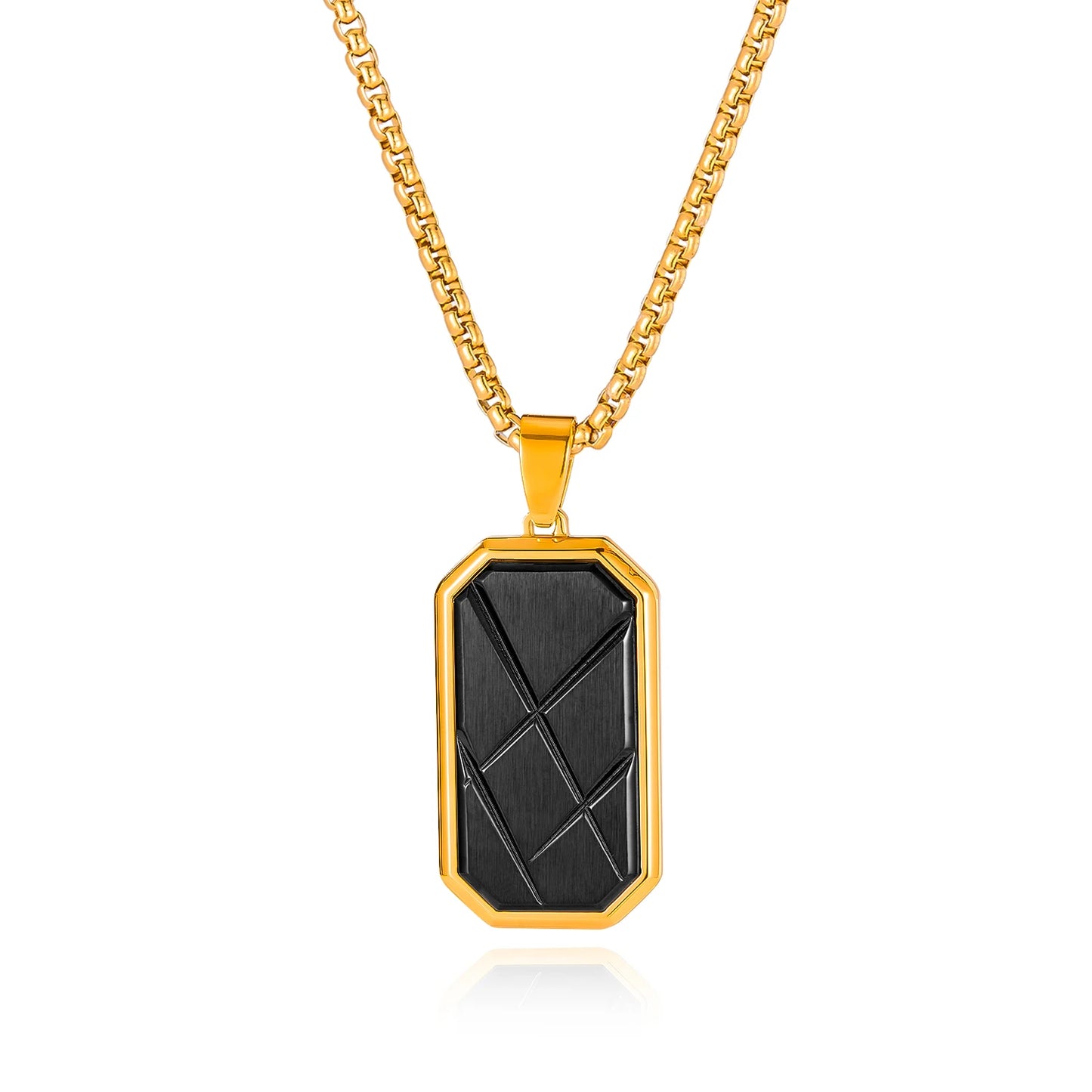 Men’s Geometric Cube Pendant Necklace – Creative Minimalist Stainless Steel Chain Accessory