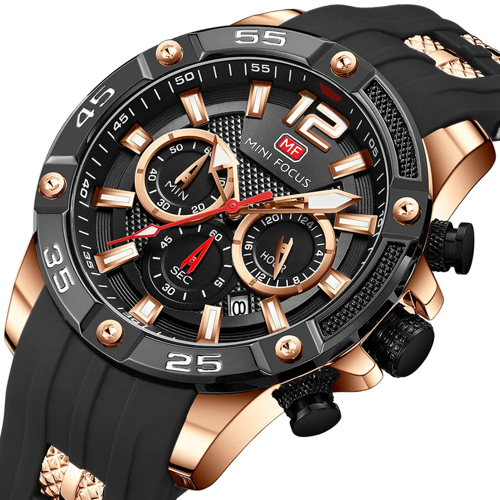 MINIFOCUS Mens Multifunction Sports Watch Waterproof Quartz Luminous Outdoor Casual Timepiece Watches Gift for Man