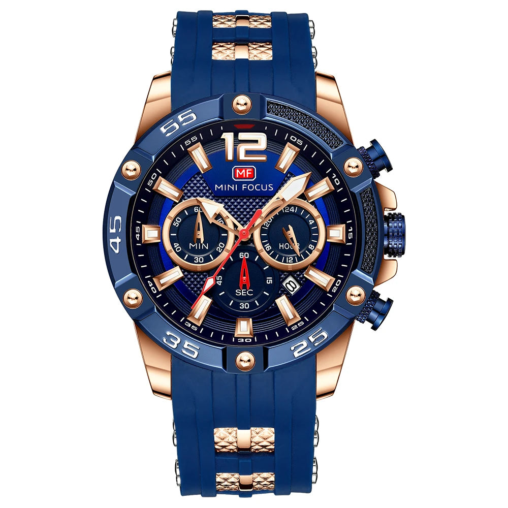 MINIFOCUS Mens Multifunction Sports Watch Waterproof Quartz Luminous Outdoor Casual Timepiece Watches Gift for Man
