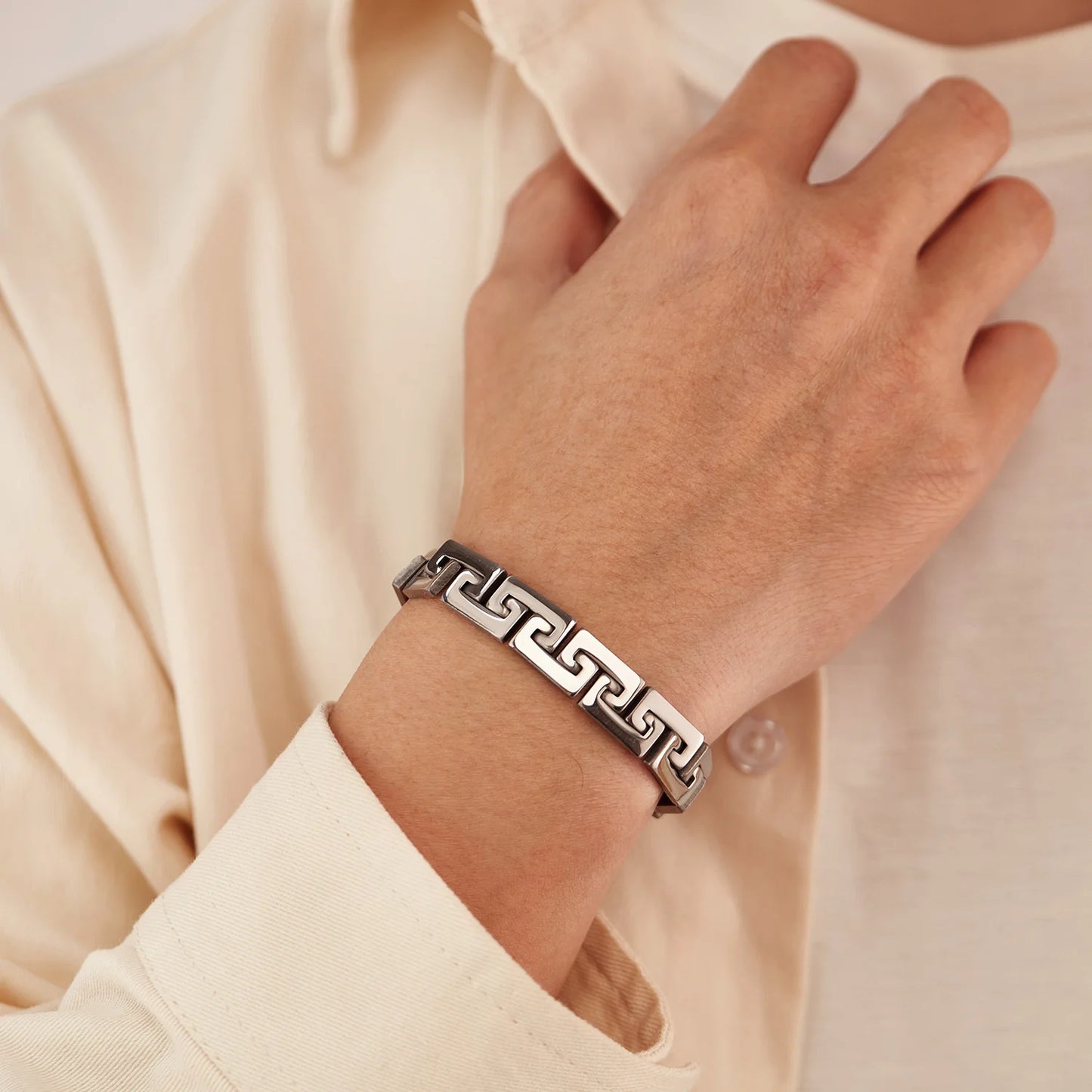 Men’s Punk Style Stainless Steel Bracelet – Unique Designer Hip Hop Titanium Wristband, Bold Street Fashion