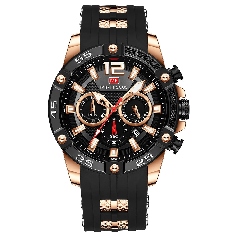 MINIFOCUS Mens Multifunction Sports Watch Waterproof Quartz Luminous Outdoor Casual Timepiece Watches Gift for Man
