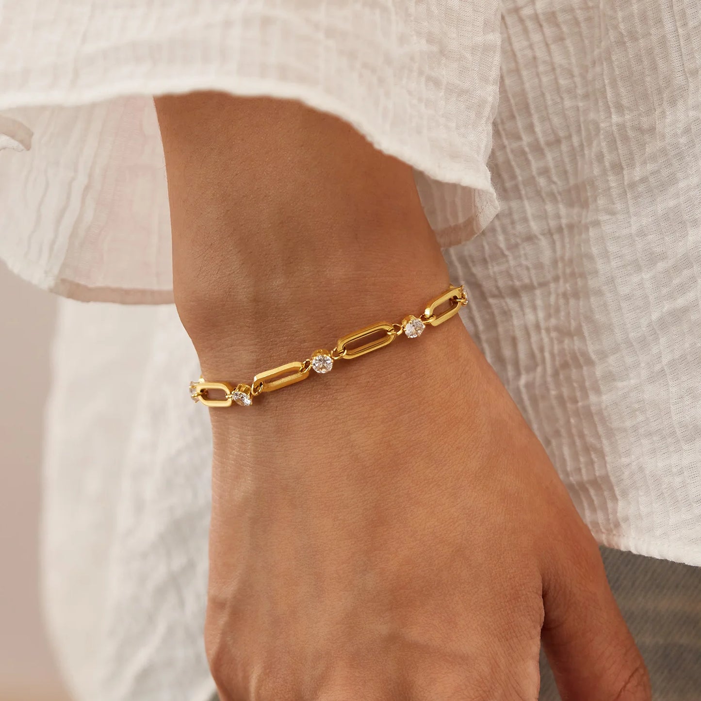 Trendy INS Style Bracelet for Women Stainless Steel Minimalist Titanium Steel Jewelry