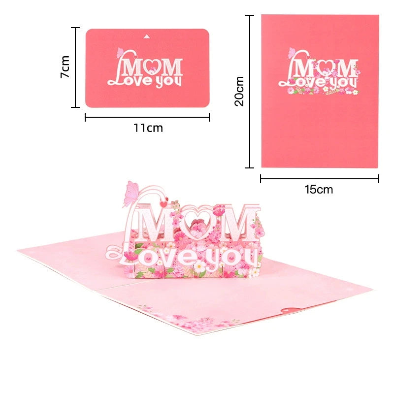 2025 New Beautiful 3D Mother's Day Card Roses Teddy Bear and Necklace Best Personalized Unique Mother’s Day Gifts for Mom