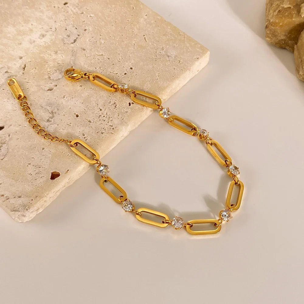 Trendy INS Style Bracelet for Women Stainless Steel Minimalist Titanium Steel Jewelry