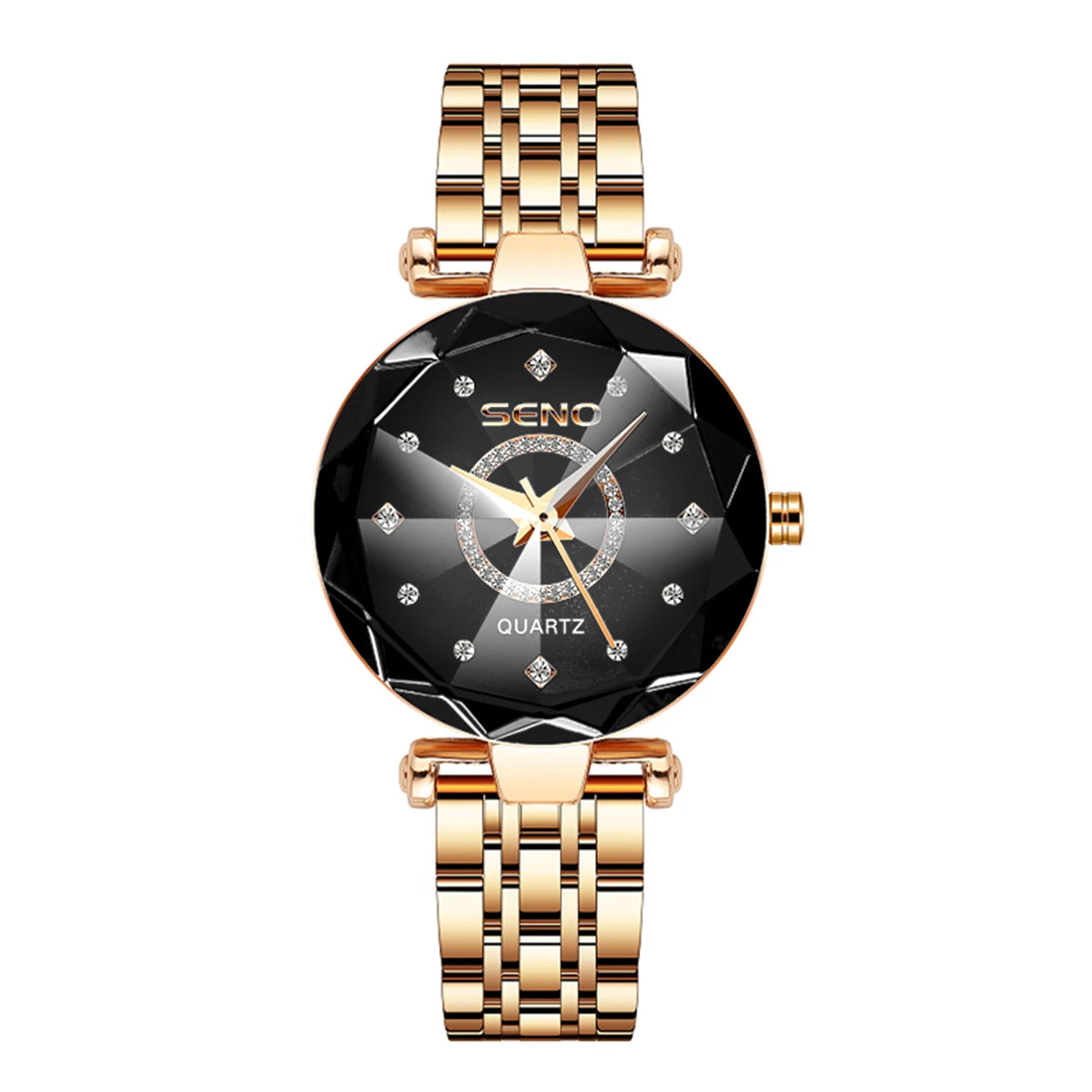 Fashion Ocean Star Women’s Watch Stainless Steel Band Gradient Glass Diamond Studded Dial Luxury Waterproof Luminous Timepiece