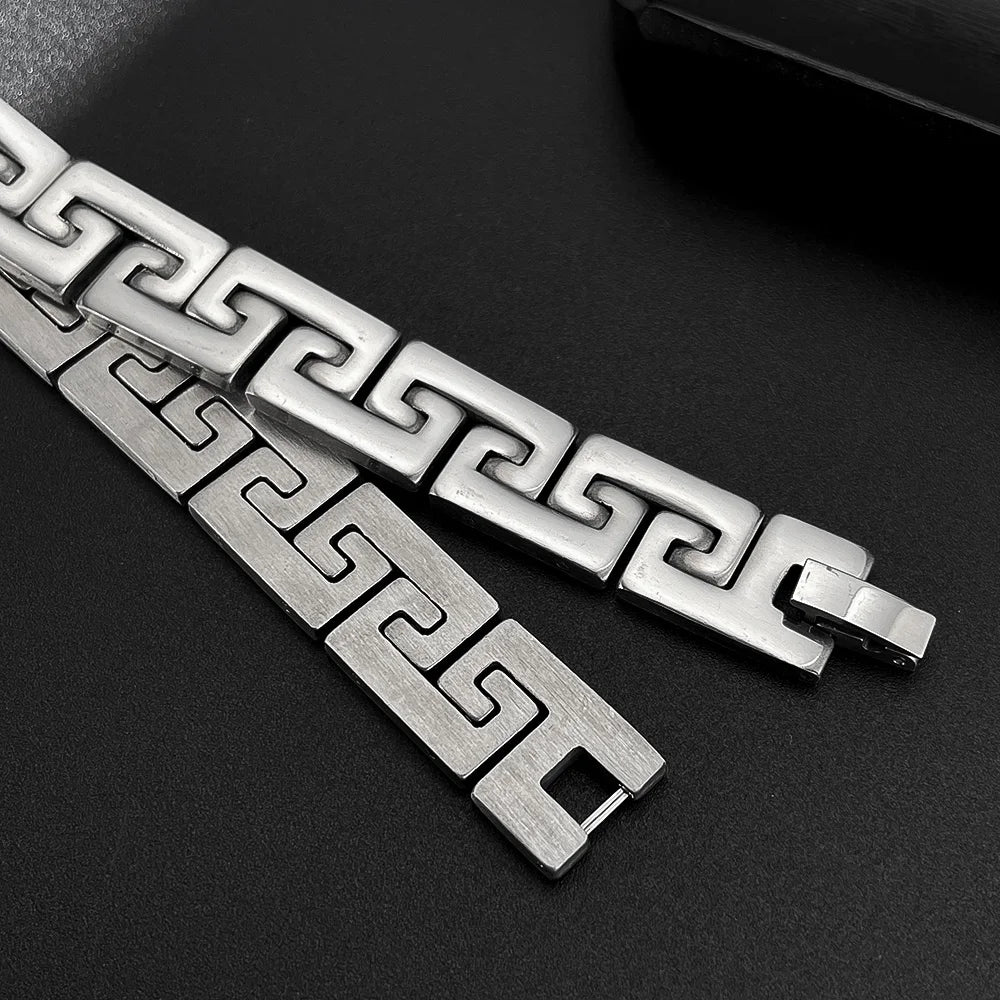 Men’s Punk Style Stainless Steel Bracelet – Unique Designer Hip Hop Titanium Wristband, Bold Street Fashion