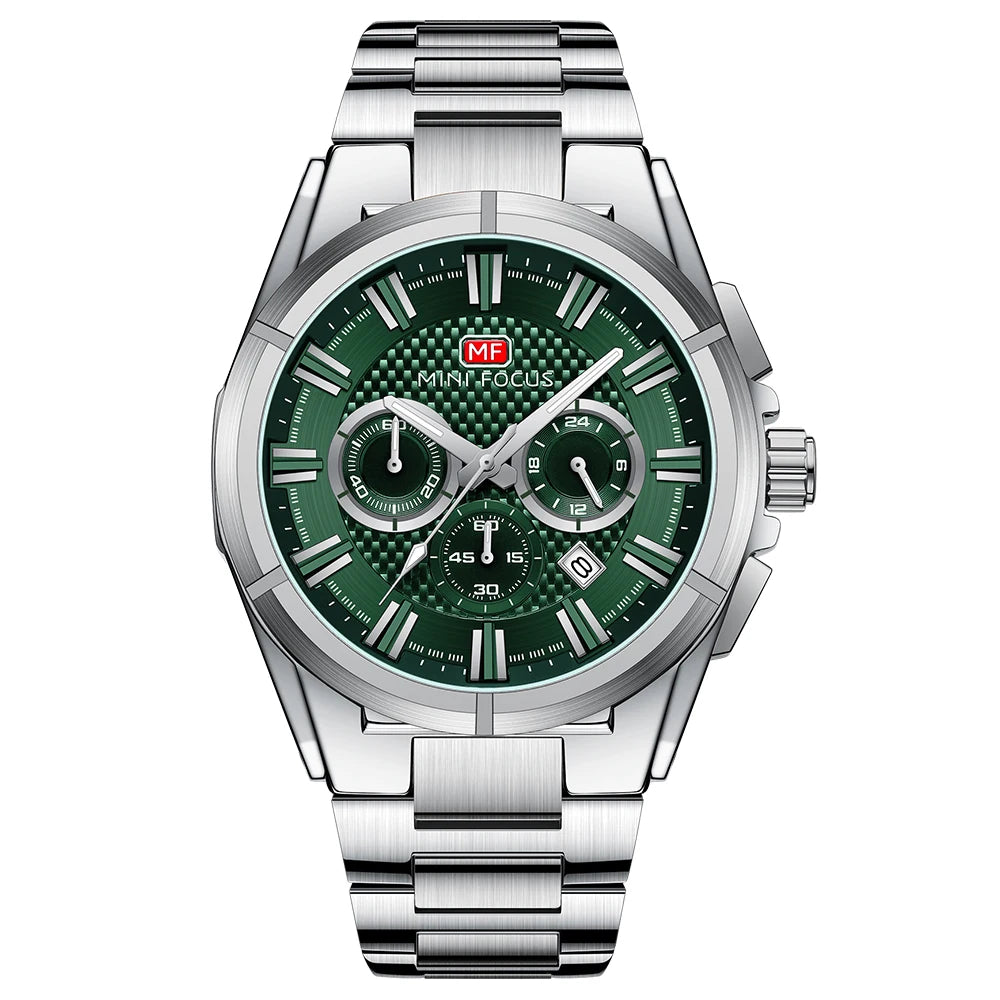 MINIFOCUS Men's Business Casual Waterproof Quartz Watch Stainless Steel Band Luminous Timepiece Perfect Fathers Day Gift for Dad