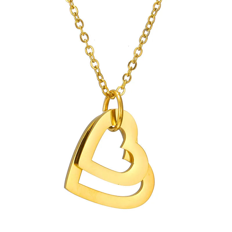 Personalized Engraved Name Necklace Family Member/Couple Name Heart Pendant Necklace and Rose Jewelry Gift Box for Christmas