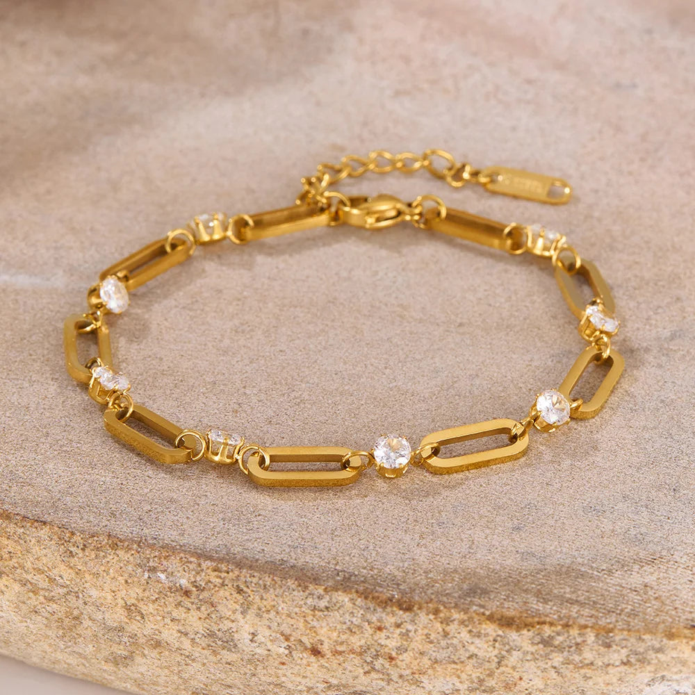 Trendy INS Style Bracelet for Women Stainless Steel Minimalist Titanium Steel Jewelry