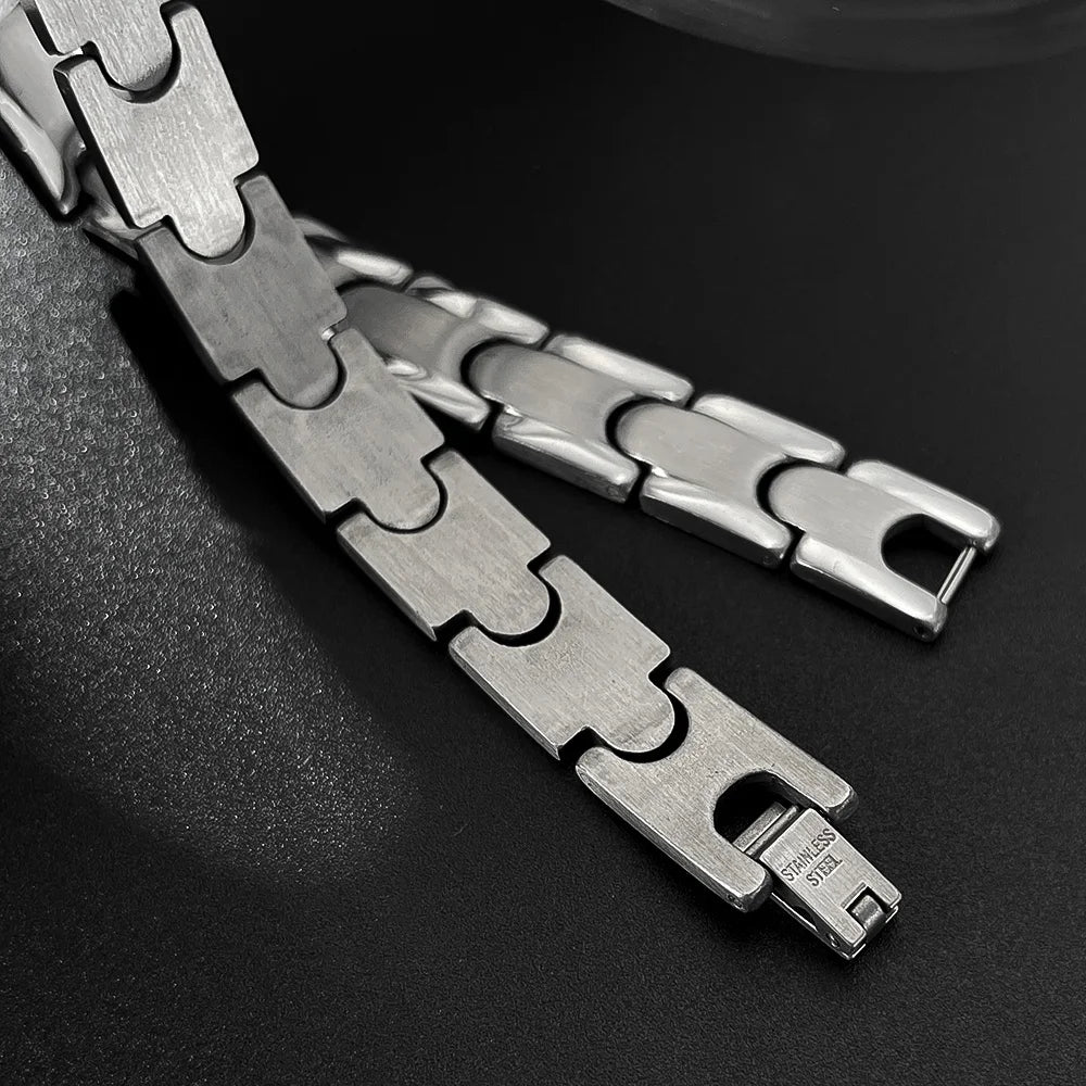 Men’s Trendy Stainless Steel Bracelet – Creative Polished Titanium Wristband, Minimalist Fashion Accessory