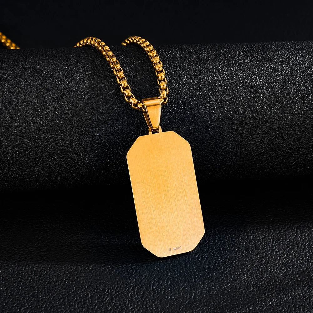 Men’s Geometric Cube Pendant Necklace – Creative Minimalist Stainless Steel Chain Accessory