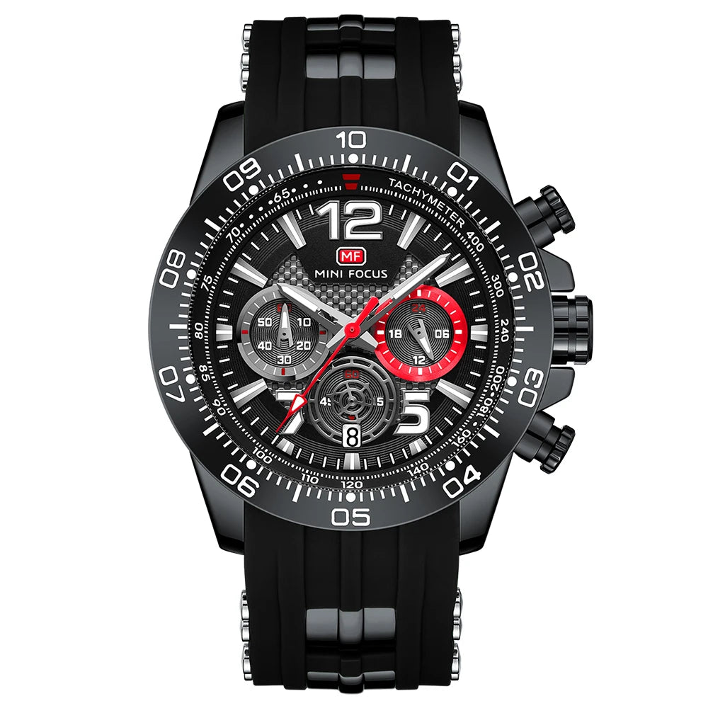 MINIFOCUS Men’s Waterproof Sport Watch – Multifunction Quartz Chronograph Luminous Dial Fashion Business Gifts for Him