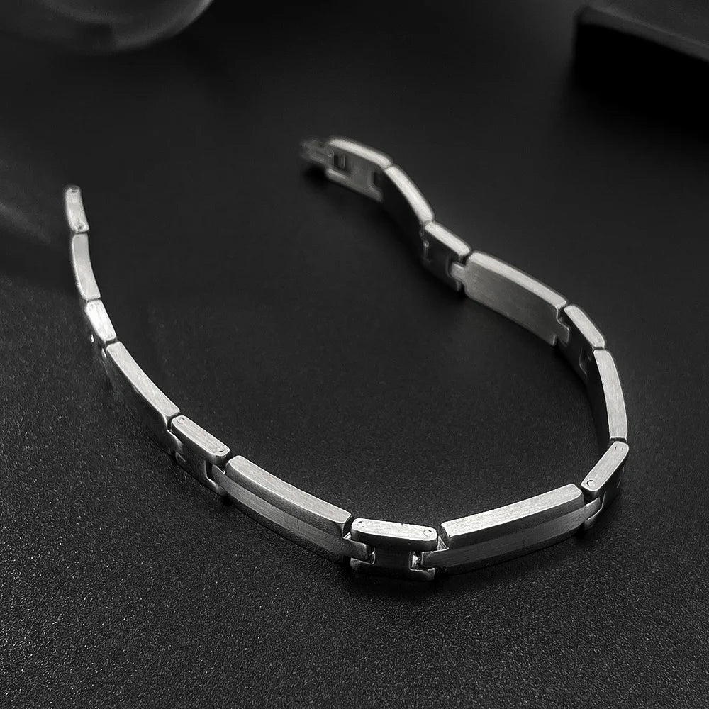 Men’s Minimalist Stainless Steel Bracelet – Sleek Titanium Steel Wristband with Unique Designer Style